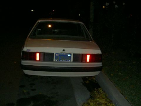 1982 Ford Mustang - Rear view of a 1982 Ford Mustang, showing its taillights and license plate.