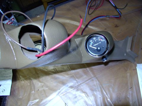 1986 Ford Bronco - There's the trans temp gauge in. To save time I've already pre-wired the needed wires for the voltmeter, which is still in the Bronco at th…
