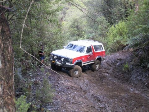 1982 Ford Bronco - I got snatched backwards upto here, then used the winch to do a u-turn, with the help from Joe, one of the guys do comps with.