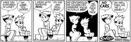 1989 Ford Bronco - A comic strip depicts a conversation between two characters about relationships and meeting people.