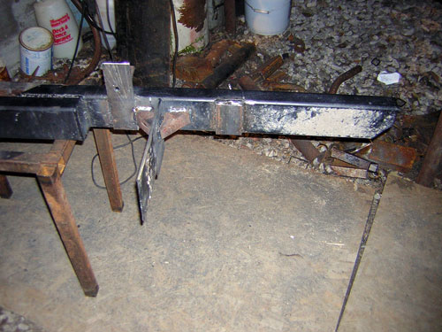 Custom bumper assembly on sawhorses