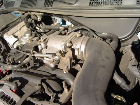 1999 Ford Crown Victoria - September 26, 2004 Close up of the throttle body and air intake pipe before spacer/intake kit installation.