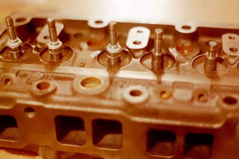 1976 Toyota Land Cruiser - New guides and valve job, cut for teflon oil seals...