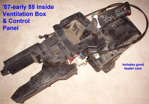 1983 Ford Bronco - SOLD HVAC in-dash ducts & control panel for 1987-early 88 F-series & Bronco (with 4 slide knobs & central A/C button) Actual size: 34x16x10…