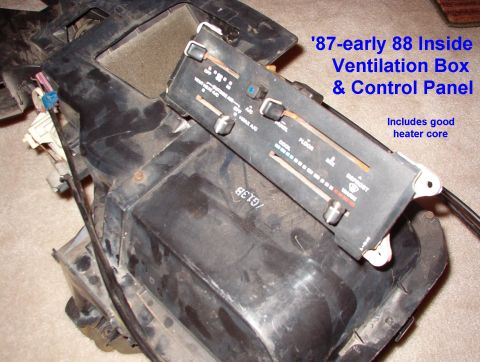 1983 Ford Bronco - SOLD HVAC in-dash ducts & control panel for 1987-early 88 F-series & Bronco (with 4 slide knobs & central A/C button)