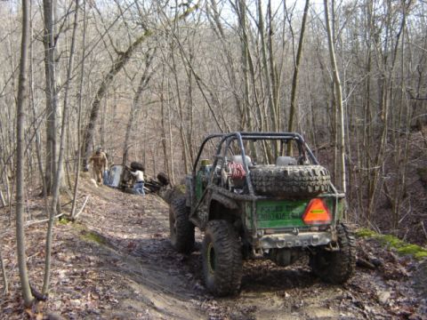 1992 Ford Bronco - 2 minutes into trail and tom is already rolled