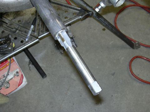 1991 Ford Bronco - tapping the tubing for tie rod ends