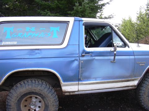 1991 Ford Bronco - Todd after going up Saddle Up. Serious bummer!