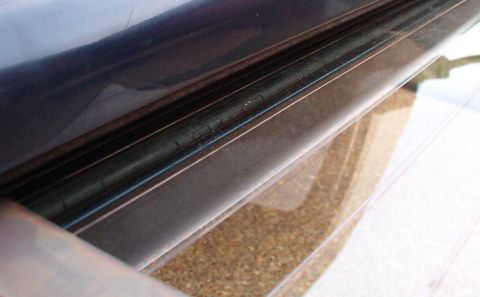 1983 Ford Bronco - This outer weatherbelt has begun to dry rot, and is already leaking water into the unpainted interior of the tailgate. The dirt it brings w…