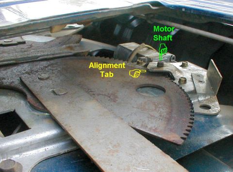 1983 Ford Bronco - The motor drive's shaft aligns thru the hole in the top of the regulator. If the large gear is popping off the motor gear, bend the small t…