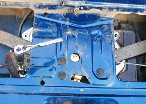 1983 Ford Bronco - With the regulator arms in this position (note the socket on the bolt in the regulator gear hole), all the mounting bolts can be accessed &…