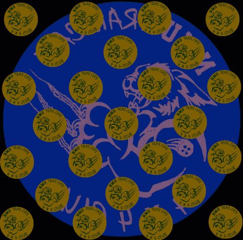1995 Ford Bronco - This image displays a repeating logo for the NMU Trail Cats 4x4 Club, superimposed on a larger graphic.