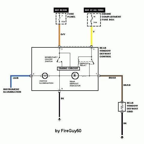 1983 Ford Bronco - Defrost Circuit '92-96 '87-91 similar http://fordfuelinjection.com/