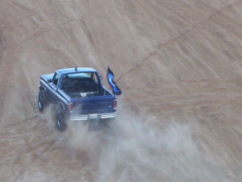 2000 Ford F-450 - Gil taking a shot at the steep side of the hill