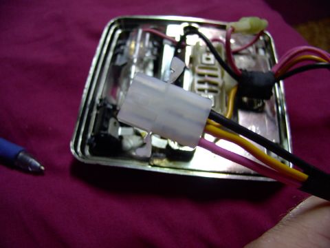 1986 Ford Bronco - Added a male three pin plug for quick disconnects to both Chrysler dome lights(new Bronco rear seat courtesy lights). The pink serves the d…