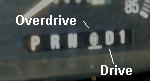 1988 Ford Bronco - The gear selector indicates the vehicle is in Drive (D) with Overdrive (OD) engaged.