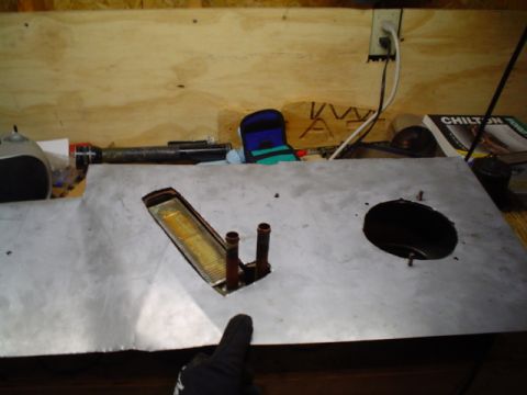 1981 Ford Bronco - cut out to remove both from engine bay.. turns out valve cover is in the way of heater core