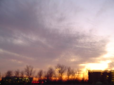 1990 Ford Bronco - A blurry sunset scene with silhouetted trees and distant lights, showing a watermark.