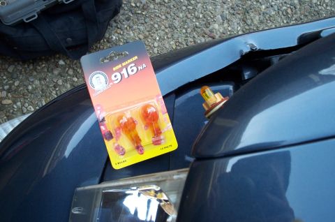 1998 Ford Crown Victoria - I replaced the tiny 194NA bulbs with the larger 916NA. Hopefully this will result in a brighter turn signal and flasher.