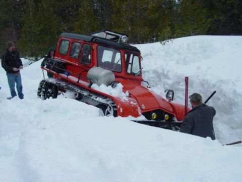 1986 Ford Bronco - stuck snow cat