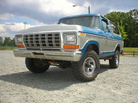 1978 Ford Bronco - This 1978 Ford Bronco is shown from the front three-quarter view on a gravel lot.