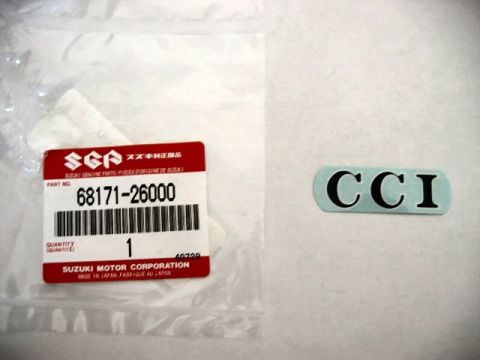 1985 Ford LTD Crown Victoria - A Suzuki genuine parts label and a CCI emblem are shown.