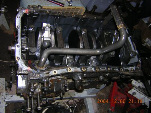 1984 Chevrolet Blazer - Engine block with internal components visible, likely undergoing repair or rebuild.