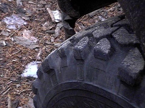 1995 Ford Bronco - Tire tread detail on forest ground. Supermotors.net watermark visible.