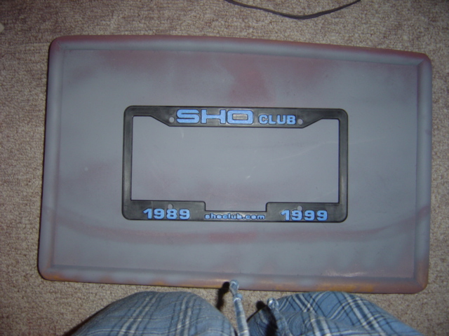 License plate frame with 'SHO CLUB' and '1989 shoclub.com 1999' text