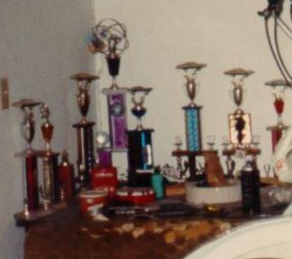 1992 Suzuki XL - a few of my "trophies" from racing bikes and cars.