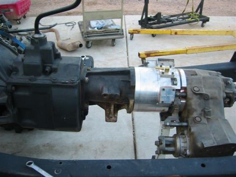 1994 Ford Bronco - This image shows a vehicle's transmission and transfer case, not a complete 1994 Ford Bronco.