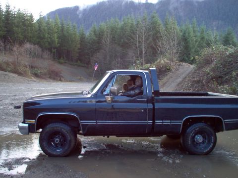 1979 Ford Bronco - My almost 3 year old sister Chyenne, my step mother brandi and my dad Kelly in their chevy.