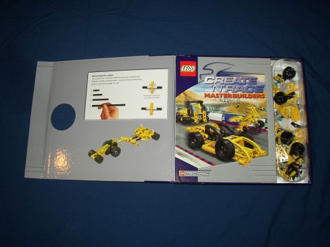 1987 Volkswagen Golf - LEGO Technic Create 'N' Race Masterbuilders set shown with instructions and unassembled parts.