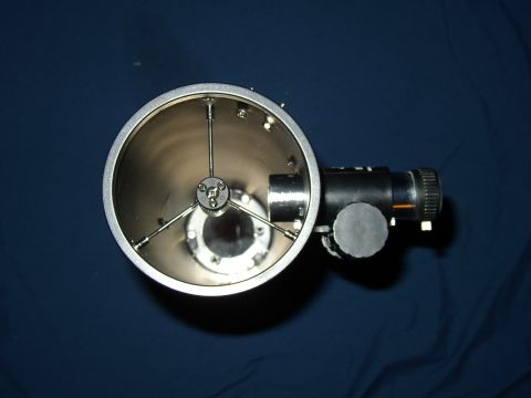 1987 Volkswagen Golf - Close-up of a telescope's optical assembly, showing internal components.