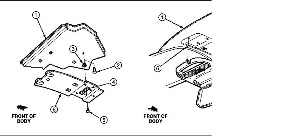045B34 Console Mounting Rear Bracket 
for 1996; overhead console  F4TB-98519A58