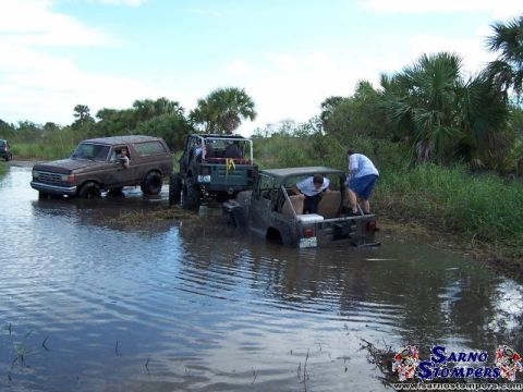 1987 Ford Bronco - Jeep stuck coming back from airboat crossing.