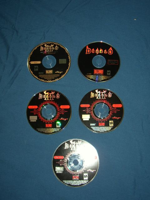 1987 Volkswagen Golf - Collection of Diablo game discs, including Diablo II and Diablo II: Lord of Destruction.