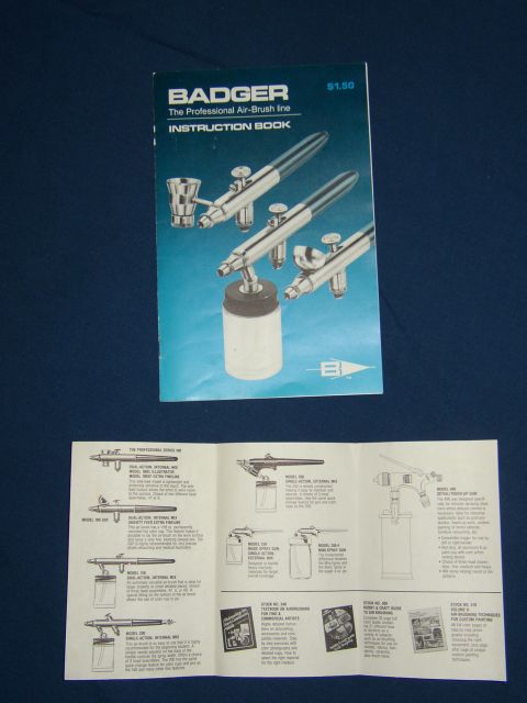 1987 Volkswagen Golf - Instruction book and catalog for Badger airbrushes, detailing various models and their features.