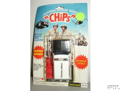 1979 Ford Bronco - CHiPs California Highway Patrol toy Bronco with launcher in original packaging.
