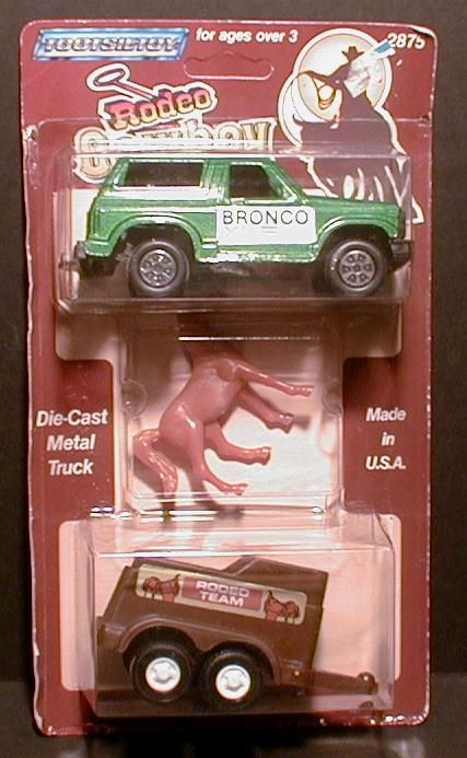 1979 Ford Bronco - Die-cast toy Bronco, horse, and trailer set from the "Rodeo Cowboy" collection.