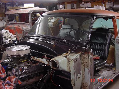 1954 Ford Customline - More work in progress on the 54 Ford. I found the new windshield at Auto City Classics in Minnesota.