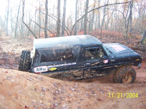 1978 Ford Bronco - A 1978 Ford Bronco is stuck in the mud during an off-road excursion.