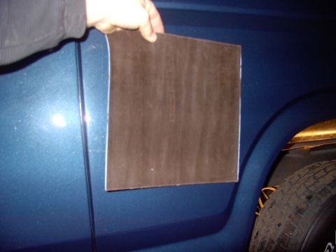 1986 Ford Bronco - This is where, inside the outer quarter skin, that I stuck the pad. Went from ting to a deep satisfying thud in one easy step, when you rap…