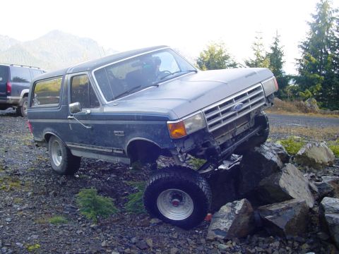 1987 Ford Bronco - This 1987 Ford Bronco is navigating a rocky obstacle course.