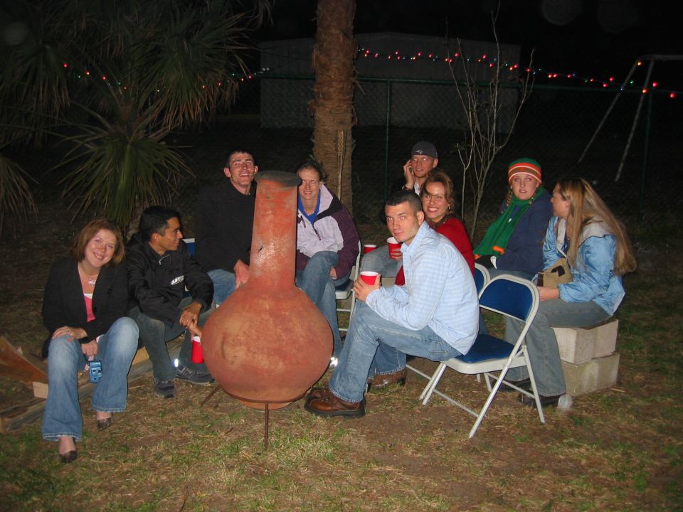 So mother nature decided to freeze us with 45 degree temps, so we fired up the bong shaped fire...thing...