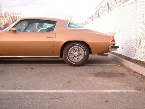 1977 Chevrolet Camaro - Checking ride height in back