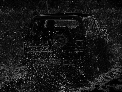 1991 Ford Bronco - This 1991 Ford Bronco is captured from the rear as it drives through a splash of water.
