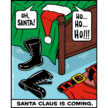 1995 Ford Bronco - Santa's suit and boots are laid out next to a bed, with a Santa hat on the headboard.
