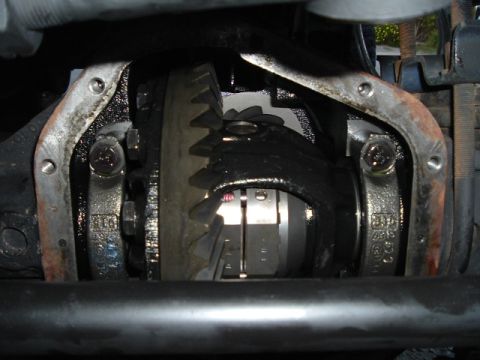1989 Ford Bronco - This image shows the internal components of a vehicle's differential, including gears and housing.