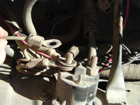 1989 Ford Bronco - Wiring and starter solenoid detail, with 'SUPERMOTORS' logo visible.